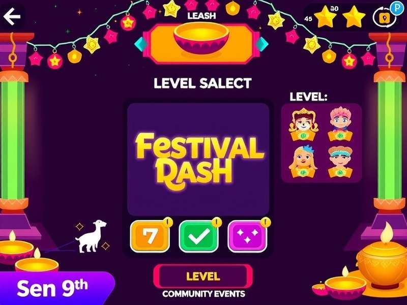 Diwali Dynamo Dash level selection screen